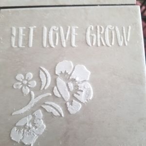 Set of 4 custom decorative tiles  Let Love Grow floral